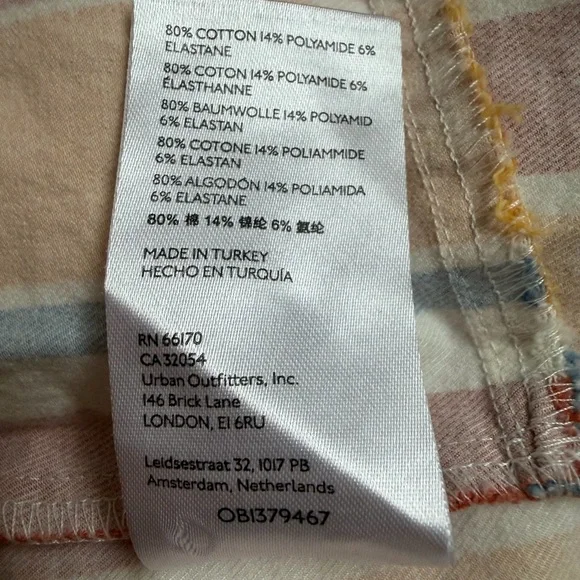 Free People Real Deal Colorful Hippie Retro Stretch Striped Flare Pants-M - Picture 11 of 15